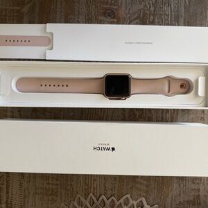 Apple Watch Series 3 - 42mm - Gold Aluminum with Pink Sand Sport Band GPS & Cell